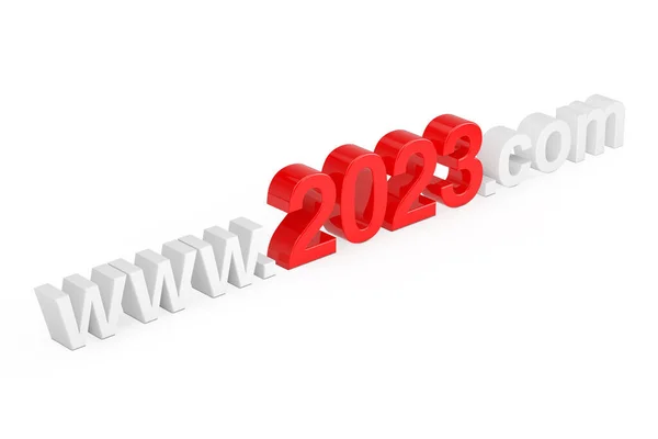 2023 Novoroční Koncepce Www 2023 Com Název Webu Bílém Pozadí — Stock fotografie