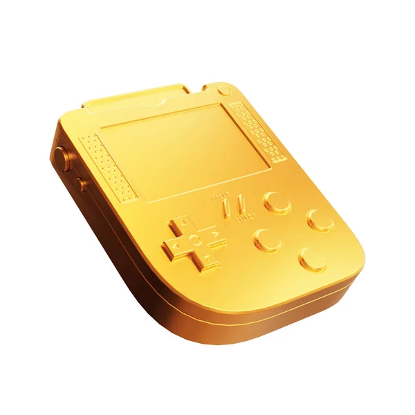 Streszczenie Złoty Arcade Old School Joypad Gamepad Lub Game Console — Zdjęcie stockowe