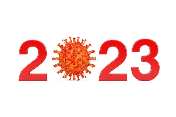 2023 Rok Zero Symbol Jako Covid Wirusy Corona Bakterie Białym — Zdjęcie stockowe