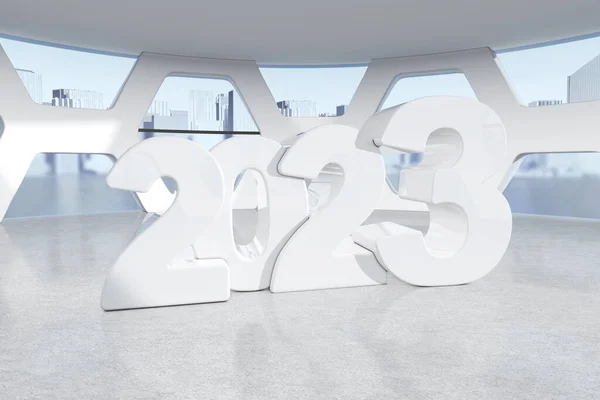 White New 2023 Rok Přihlásit Abstrakt Bright Office Zasedací Místnost — Stock fotografie
