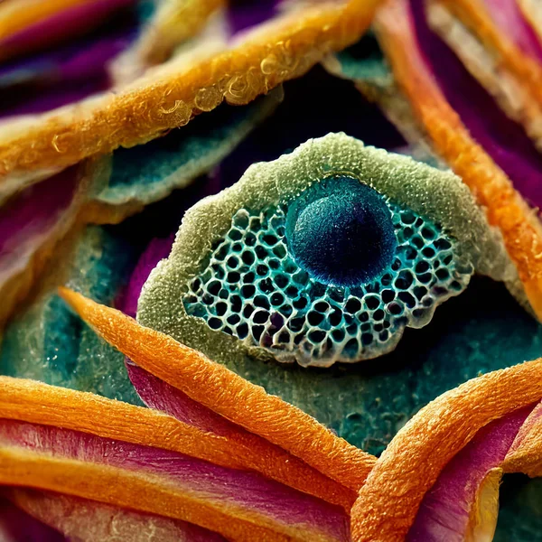 Mikrobiologiskt Vetenskapligt Koncept Abstrakt Mikrobiologi Mikroskopisk Syn Organiska Ämnen Bakterier — Stockfoto