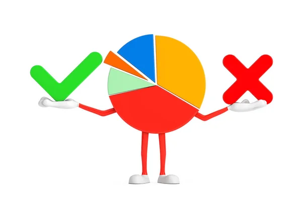 Info Graphics Business Pie Chart Karakter Persoon Met Rode Kruis — Stockfoto