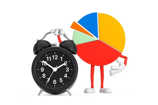 Info Gráficos Business Pie Chart Personagem Pessoa Com Alarme Relógio — Fotografia de Stock