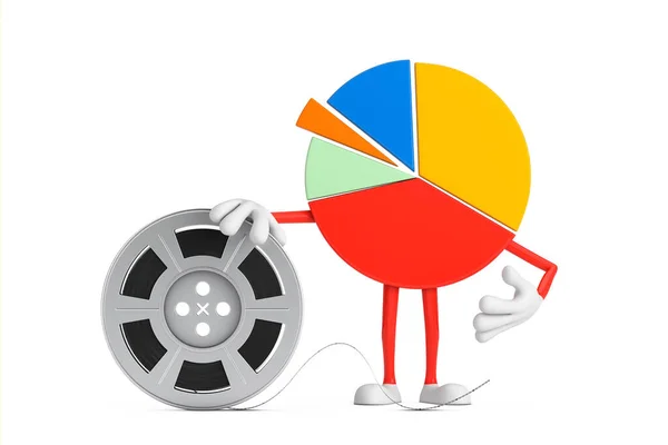 Info Graphics Business Pie Chart Character Person Film Reel Cinema — Stock Photo, Image