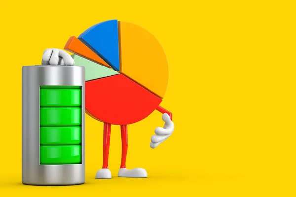 Инфо Графика Business Pie Chart Character Person Abstract Charging Battery — стоковое фото