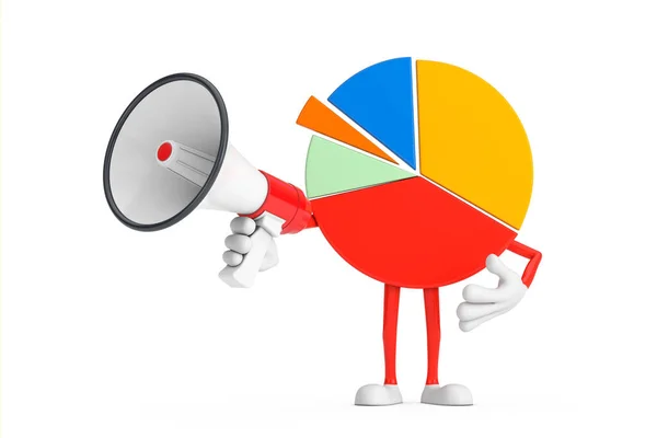 Info Graphics Business Pie Chart Character Person Red Retro Megaphone — Stock Photo, Image