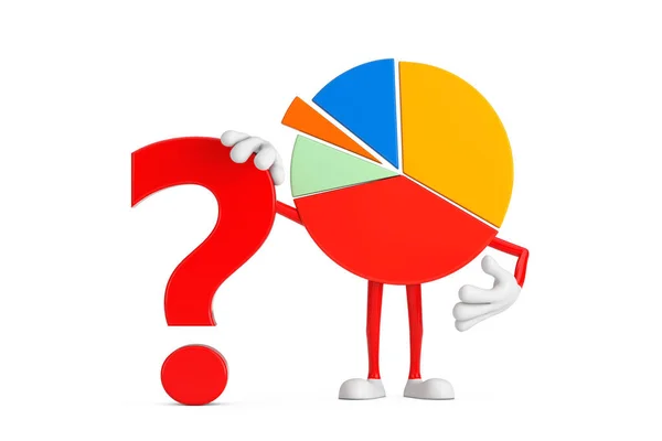 Info Graphics Business Pie Chart Character Person Red Question Mark — Stock Photo, Image