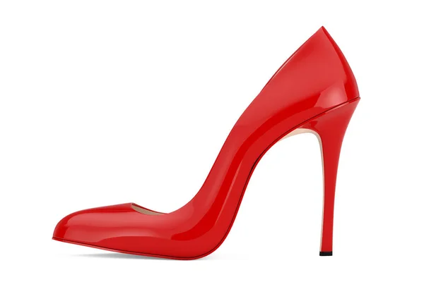 Red High Heels Wooman Shooes White Background Rendering — Stock Photo, Image
