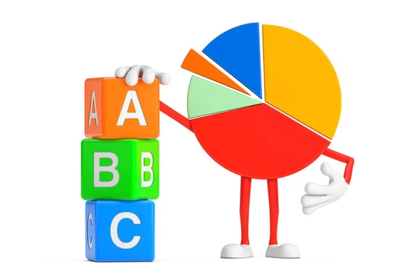 Info Graphics Business Pie Chart Character Person Mit Alphabet Abc — Stockfoto