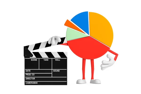Info Graphics Business Pie Diagram Karaktär Person Med Film Clapper — Stockfoto