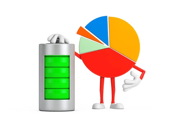 Info Graphics Business Pie Chart Character Person Abstract Charging Battery — Stock Photo, Image