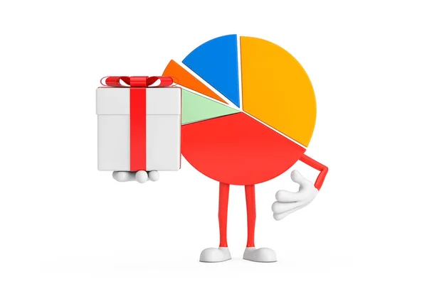 Info Graphics Business Pie Chart Character Person Gift Box Red — Stock Photo, Image