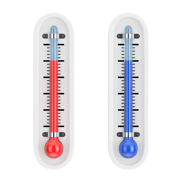 Наружный Термометр Белом Фоне Рендеринг — стоковое фото