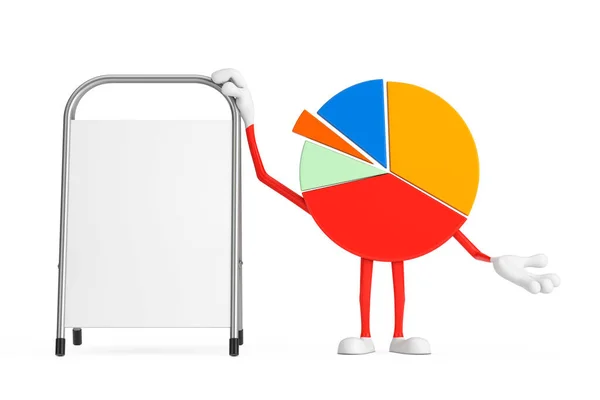 Info Gráficos Business Pie Chart Personaje Persona Con Promoción Publicitaria — Foto de Stock