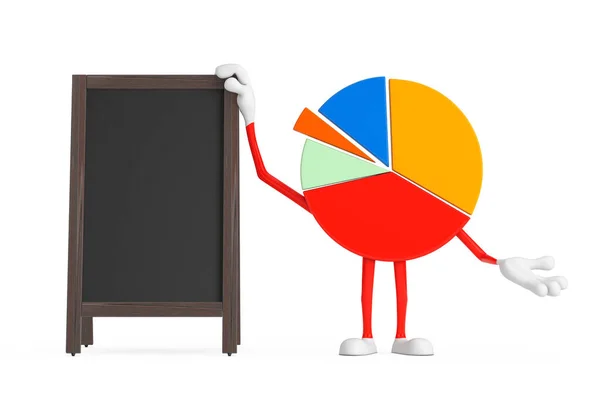 Info Graphics Business Pie Chart Character Person Blank Wooden Menu — Stock Photo, Image
