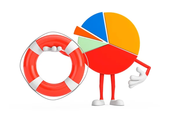 Info Graphics Business Pie Chart Character Person Life Buoy White — 스톡 사진