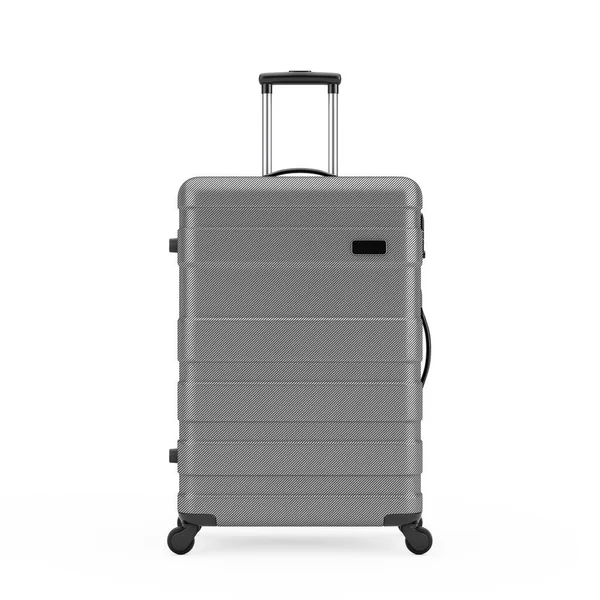 Travel Holiday Vacation Concept Big Modern Luxury Plastic Gray Suitcase — Stock Photo, Image