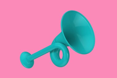 Pembe arka planda Duotone Style 'da Mavi Av Boynuzu. 3d Hazırlama 