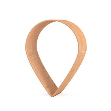 Soyut Tahta Hedef Hedef Haritası Pointer Pin beyaz zemin üzerinde. 3d Hazırlama 