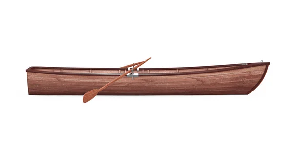Old Fishing Wooden Boat White Background Rendering — 스톡 사진