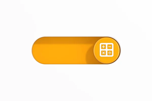 Жовтий Перемикач Повзунок Перемикача Піктограмою Калькулятора Білому Тлі Рендерингу — стокове фото