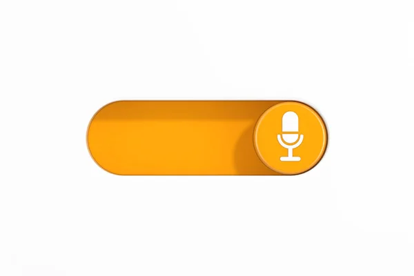 Beyaz Arkaplan Üzerinde Mikrofon Simgesi Olan Sarı Anahtarlı Anahtarı Değiştir — Stok fotoğraf