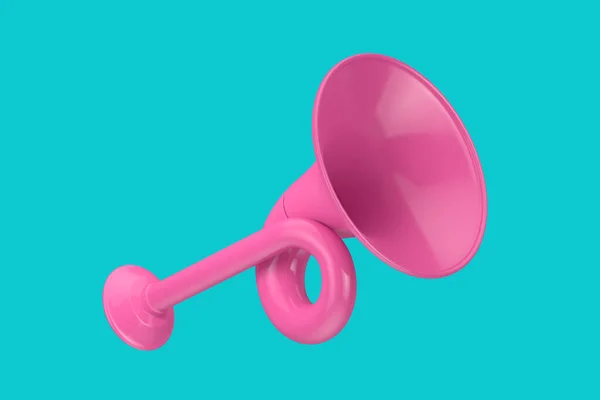 Pinkfarbenes Jagdhorn Duotone Stil Auf Blauem Hintergrund Darstellung — Stockfoto