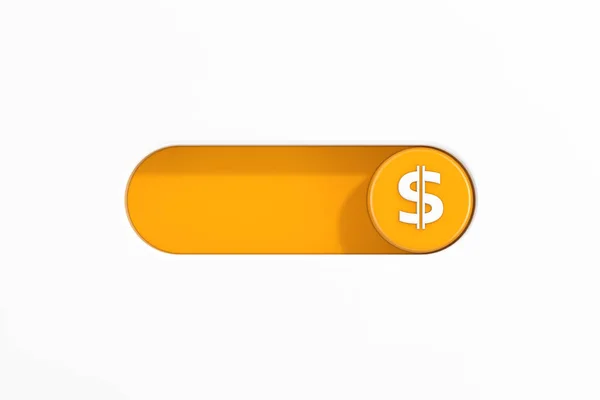 Žluté Přepínač Posuvník Dolarovým Znakem Ikona Bílém Pozadí Vykreslování — Stock fotografie