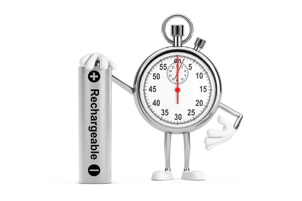 Mascotte Moderne Personnage Dessin Animé Chronomètre Avec Batterie Rechargeable Sur — Photo