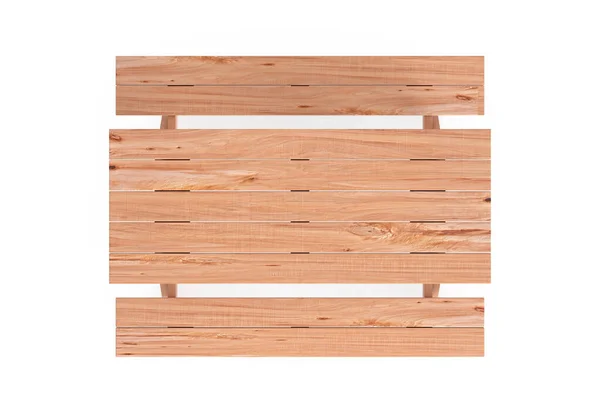 Dřevěný Piknikový Stůl Lavicemi Top View Bílém Pozadí Vykreslování — Stock fotografie
