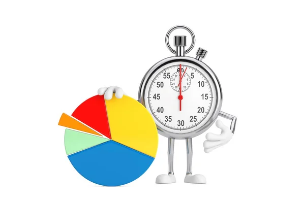 Beyaz Arkaplanda Info Graphics Business Pie Chart Ile Modern Stopwatch — Stok fotoğraf