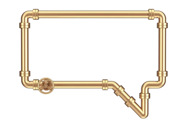 Golden Gas Pipeline Med Ventil Form Tal Eller Tänk Bubble — Stockfoto