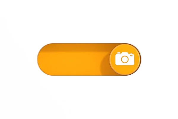 Deslizador Interruptor Palanca Amarillo Con Icono Cámara Fotográfica Sobre Fondo —  Fotos de Stock