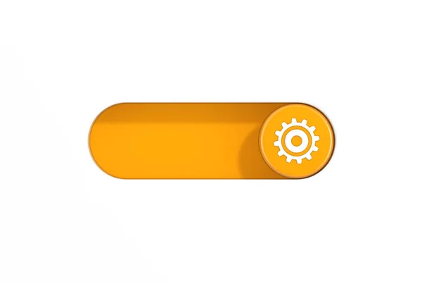 Gul Toggle Switch Slider Med Cogwheel Ikonen Vit Bakgrund Konvertering — Stockfoto