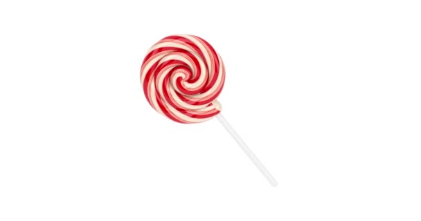 Разрешение Видео Sweetmeat Рождество Lollipop Спирали Бесшовные Петли Вращения Белом — стоковое видео