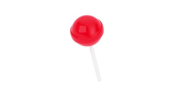 Çözünürlük Videosu Kırmızı Şekerli Lollipop Şekersiz Döndürme Alfa Matte Ile — Stok video