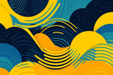 Hipster Soyut Mavi ve Sarı Geometrik Elementler Fütüristik Arkaplan aşırı yakın çekim. 3d Hazırlama 