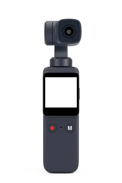 Pocket Handheld Gimbal Action Camera Auf Weißem Hintergrund Darstellung — Stockfoto