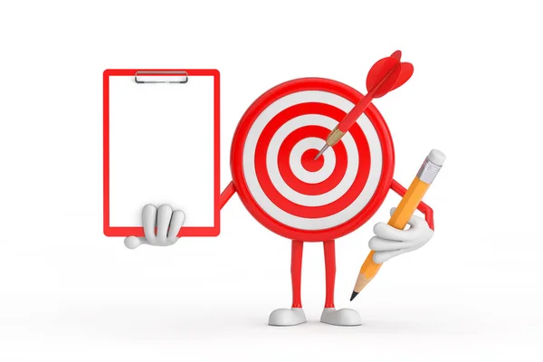 Archery Target Dart Center Cartoon Person Character Mascot Red Plastic — Stock Photo, Image