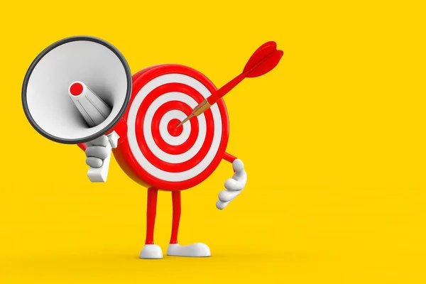 Archery Target Dart Center Cartoon Person Character Mascot Red Retro — Stock Photo, Image