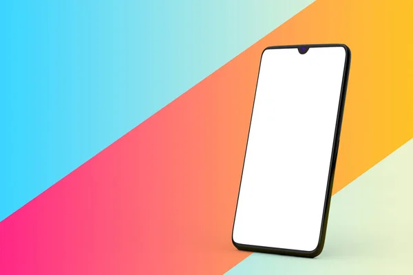 Moderne Mockup Mobiele Telefoon Met Blanco Scherm Voor Ontwerp Een — Stockfoto