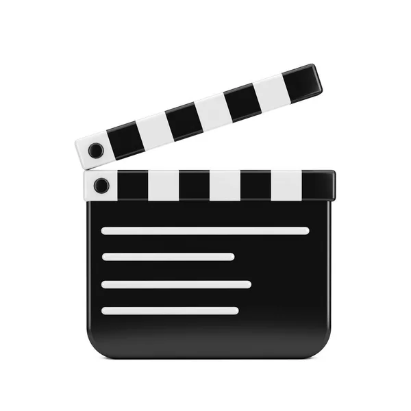 Cartoon Movie Clapper Icona Tavolo Sfondo Bianco Rendering — Foto Stock