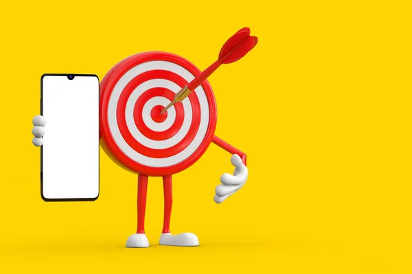 Archery Target Dart Center Cartoon Person Character Mascot Modern Mobile — Stock Photo, Image