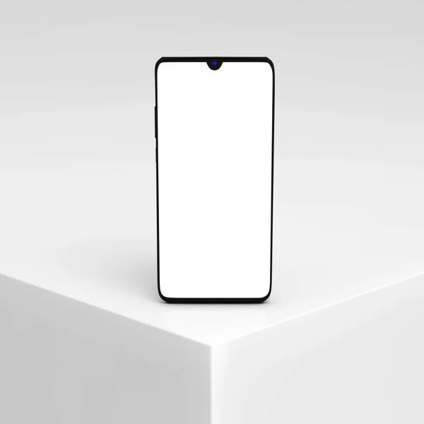 Mockup Telefone Móvel Moderno Com Tela Branco Para Seu Design — Fotografia de Stock
