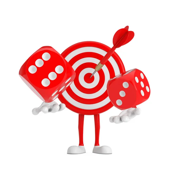 Archery Target Dart Center Cartoon Person Character Mascot Red Game — Stock Photo, Image