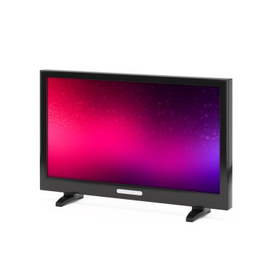 Beyaz arkaplandaki LCD Monitör Ekranı veya Smart TV Simgesi. 3d Hazırlama 