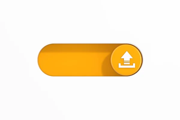 Amarelo Toggle Switch Slider Com Upload Icon Fundo Branco Renderização — Fotografia de Stock