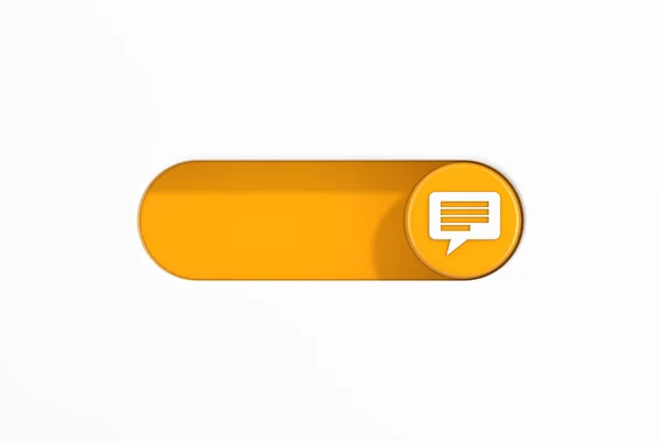 Yellow Toggle Switch Slider Message Bubble Icon White Background Rendering — Stock Photo, Image