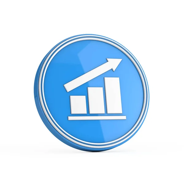 Növelje Nyíl Bar Chart Graph Diagram Statisztikai Üzleti Ikon Kék — Stock Fotó