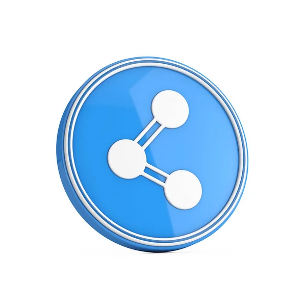 Molecule Atom Icon Blue Circle Button Sobre Fondo Blanco Renderizado —  Fotos de Stock